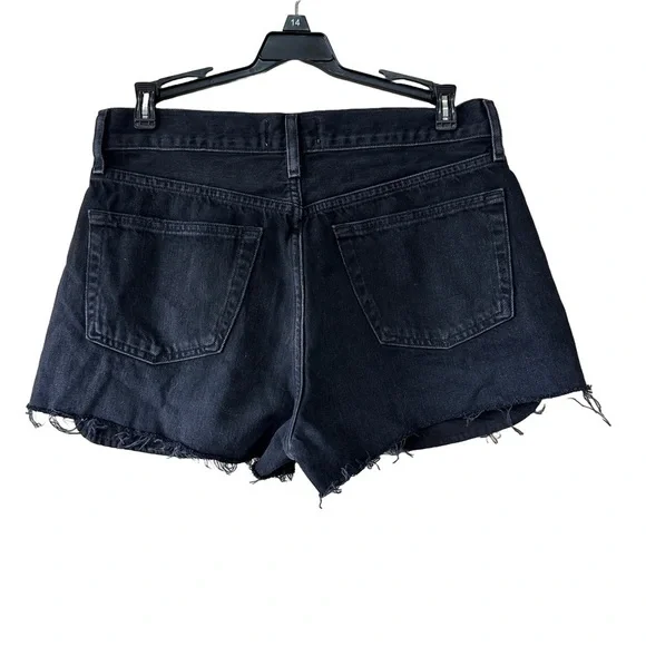 AGOLDE Parker Exposed Pockets Vintage Style Mini Shorts in Black